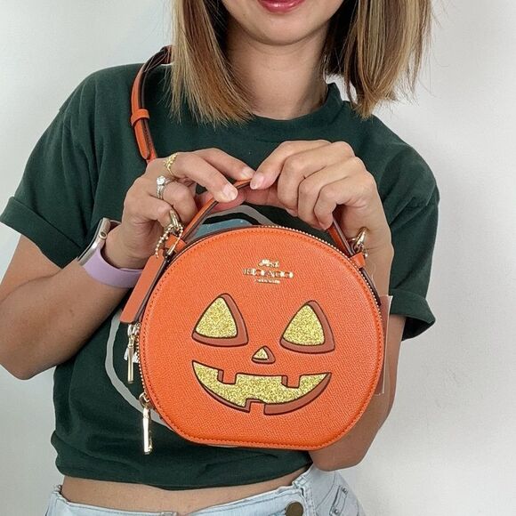 NWT Coach Canteen Crossbody Bag With Halloween Pumpkin‎ Print - Picture 1 of 11